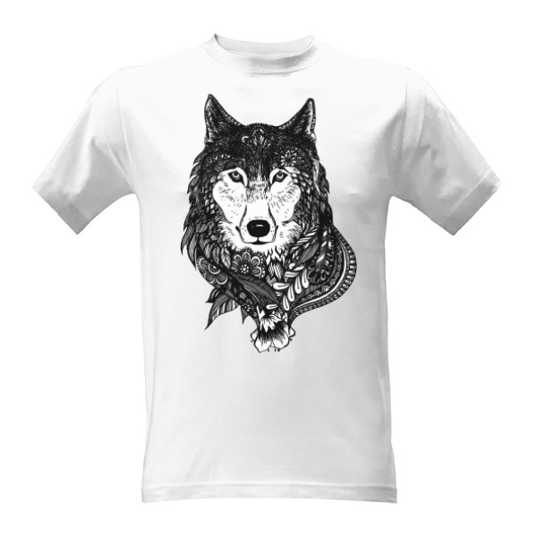 Tričko s potiskem Černý vlk